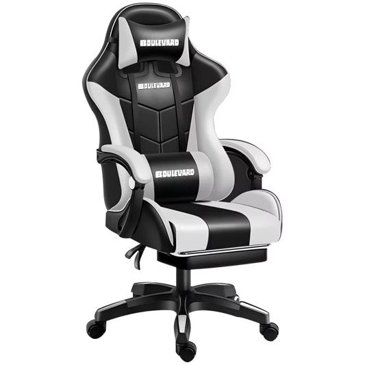 Boulevard Ergonomic Gaming Office Chair Black & White