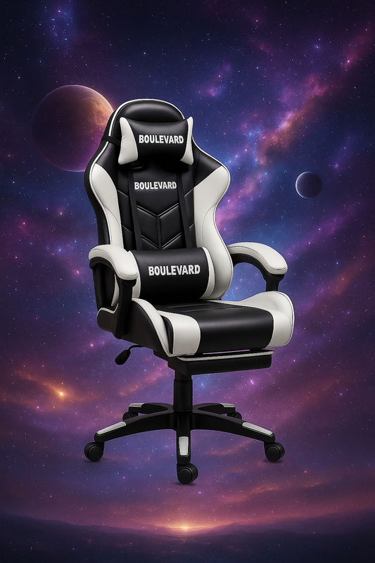 Boulevard Ergonomic Gaming Office Chair Black & White